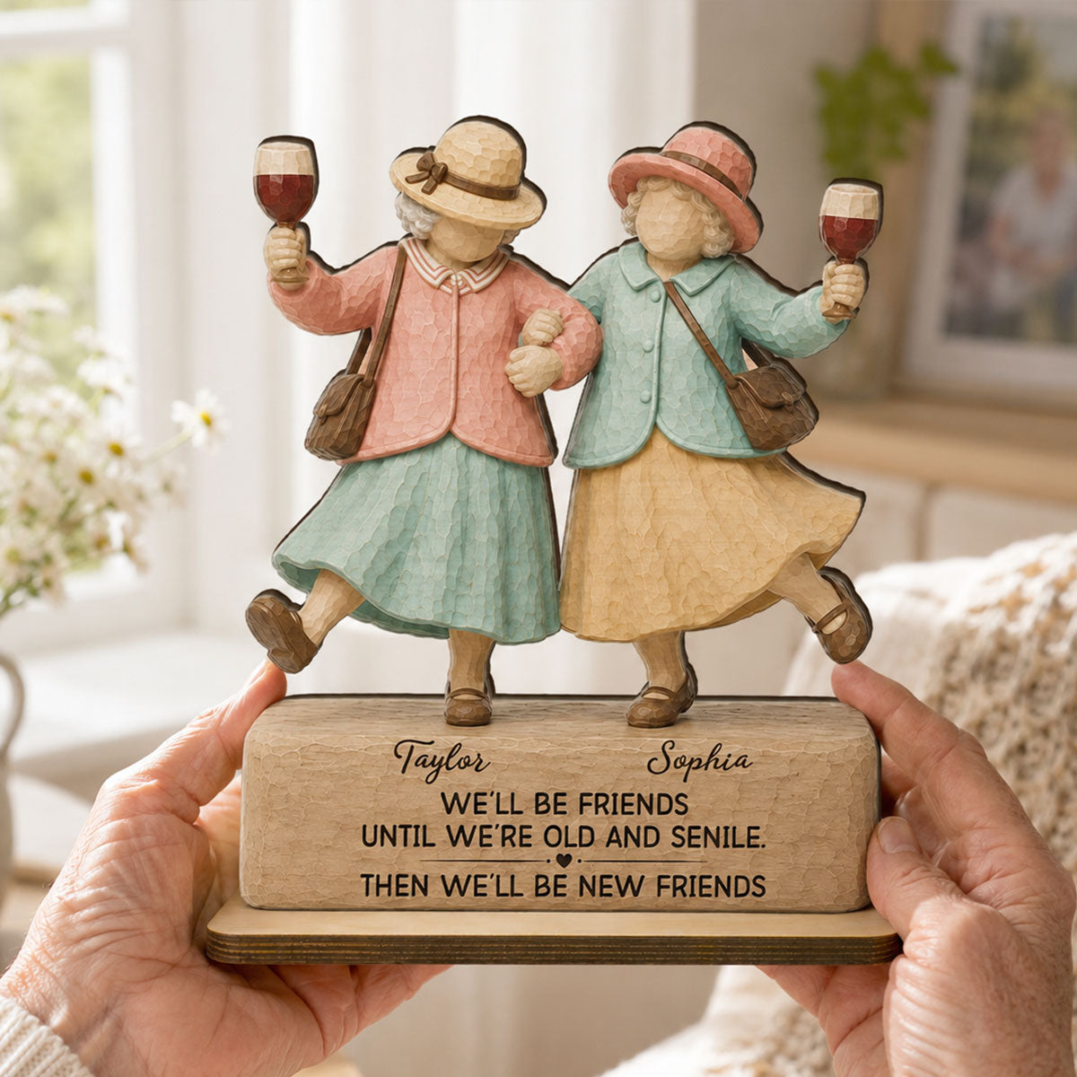 Funny We'll Be Friends - Personalized 2 Layered Wooden Plaque - Gift For Besties, Best Friends