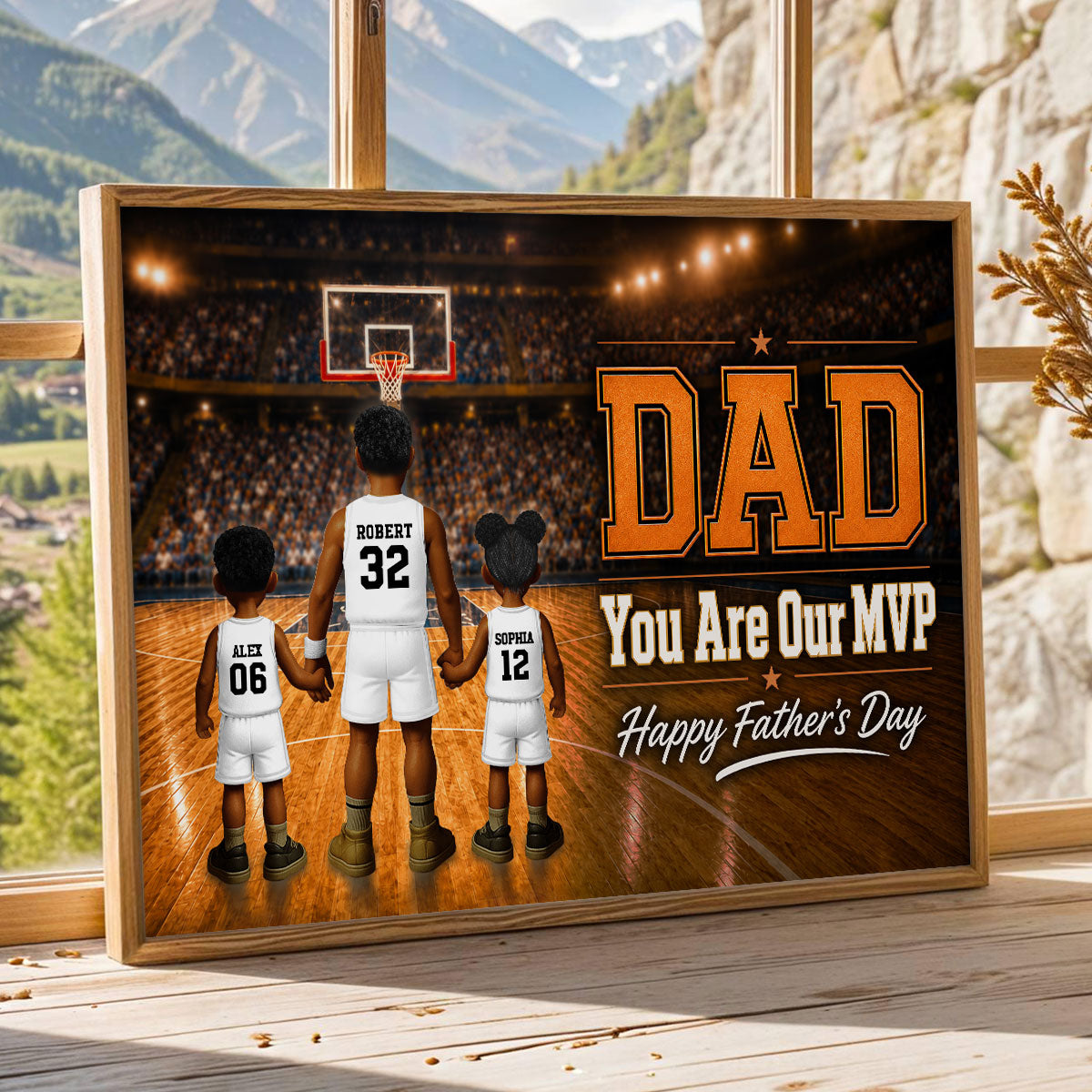 Basketball No 1 Dad Legend You Are Our MVP - Personalized Poster - Father's Day Gift For Dad, Husband, Basketball Fans
