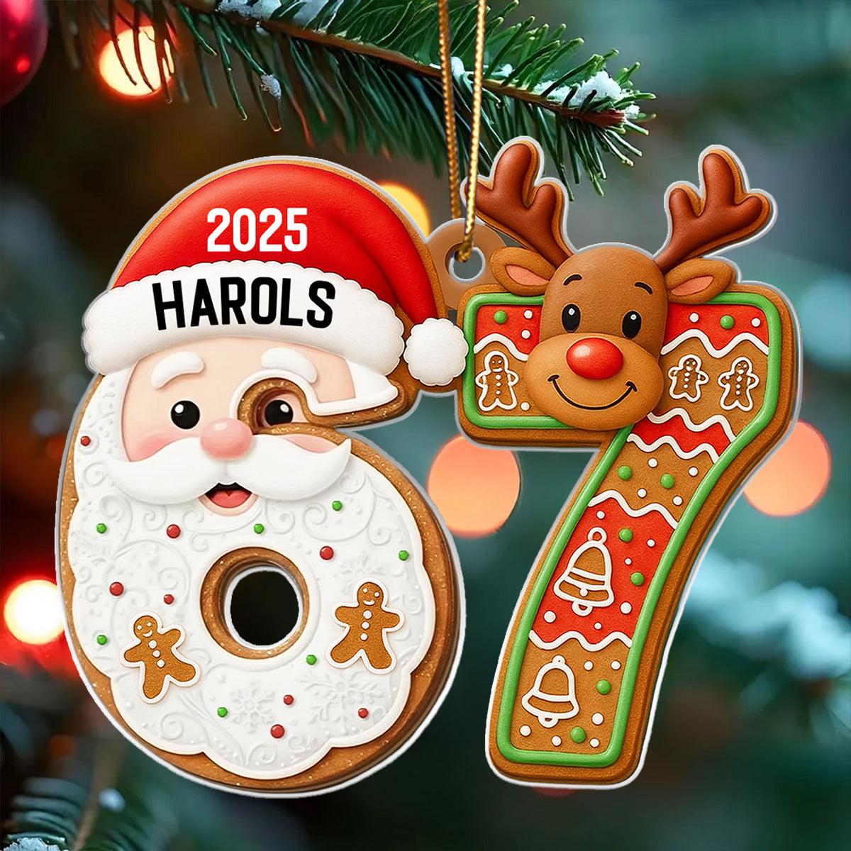 Custom Six Seven Santa Christmas - Personalized Acrylic Ornament - Funny Teen Slang Ornament, Gen Z Teenager Tween Ornament, Christmas Gifts