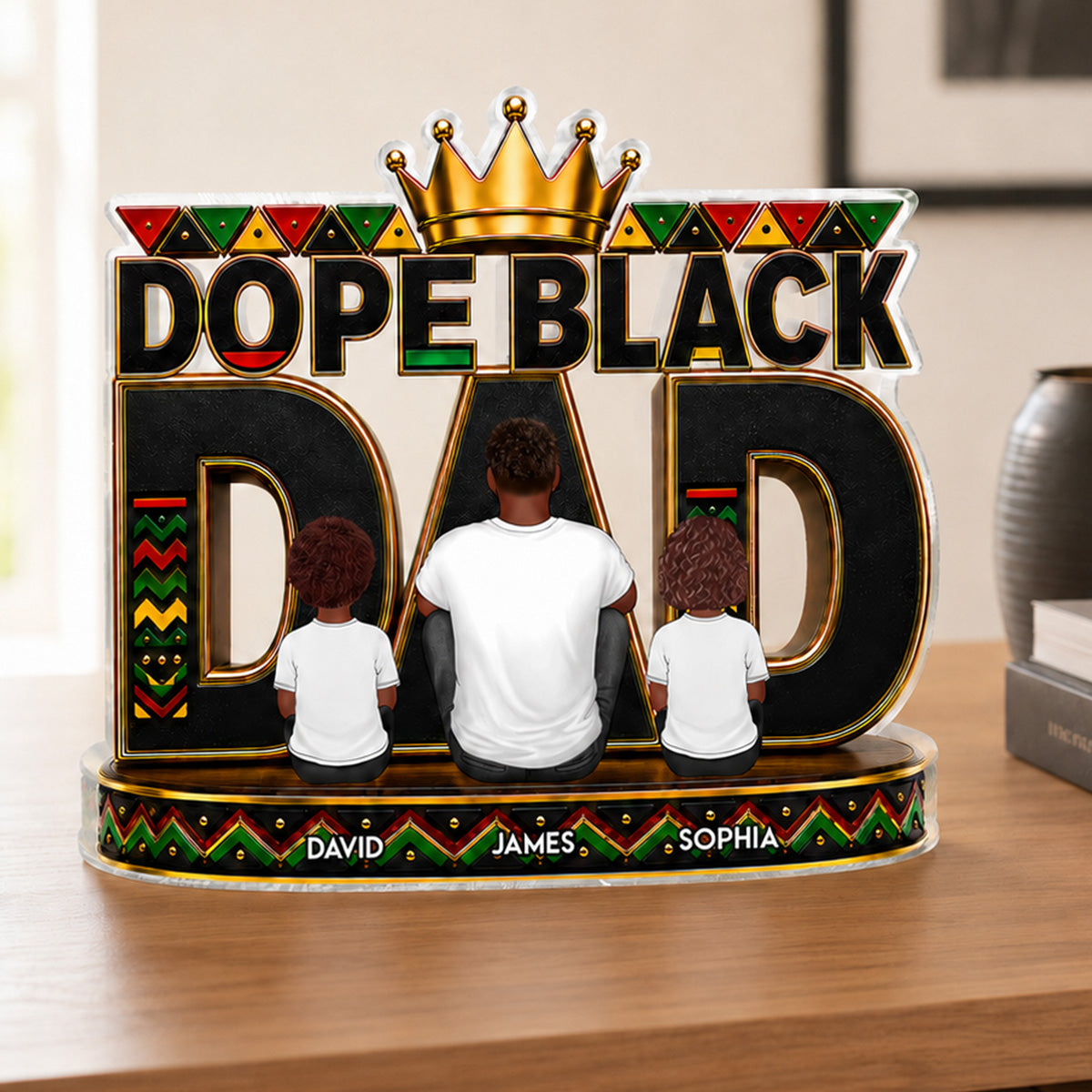 Dope Black Dad 2D Flat - Personalized Acrylic Block
