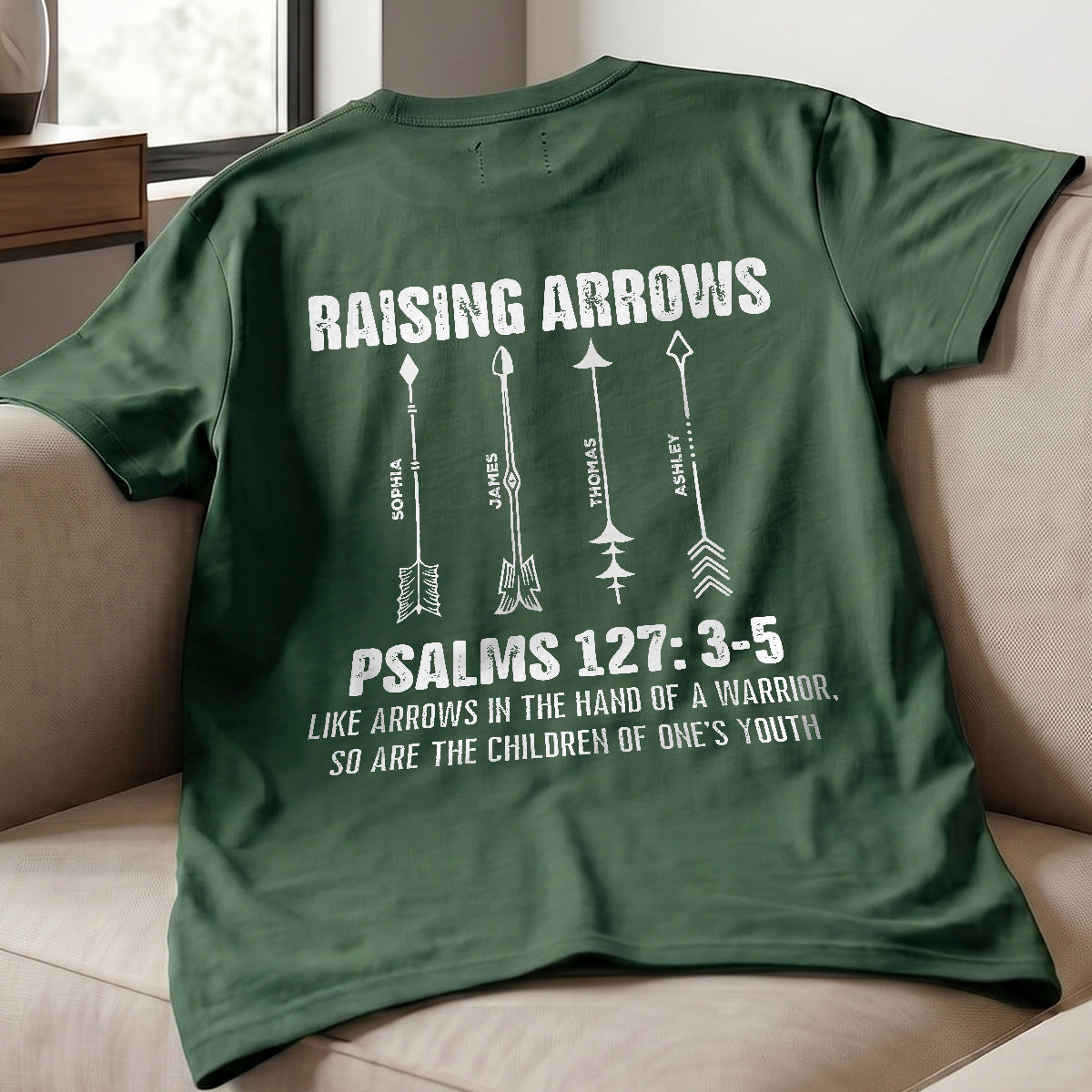 Raising Arrows Custom Kids Names - Personalized Shirt - Father's Day Gift For Christian Dad