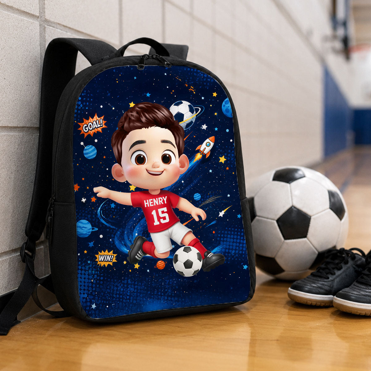 Soccer Design for Boys Girls - Personalized Backpack - Back to School Backpack for Kids