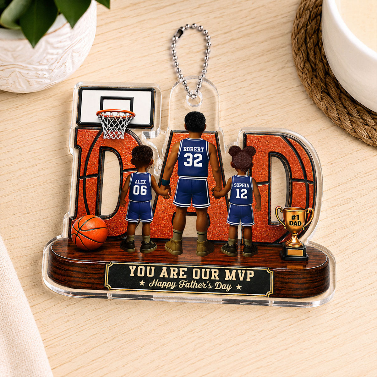 Basketball Dad Legend You Are Our MVP - Personalized Acrylic Car Hanger - Father's Day Gift For Dad, Husband, Basketball Fans
