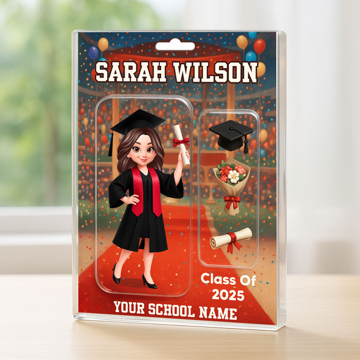3D Effect Graduation Custom Figure Style - Personalized Acrylic Block Plaque - Christmas Gift For Graduates
