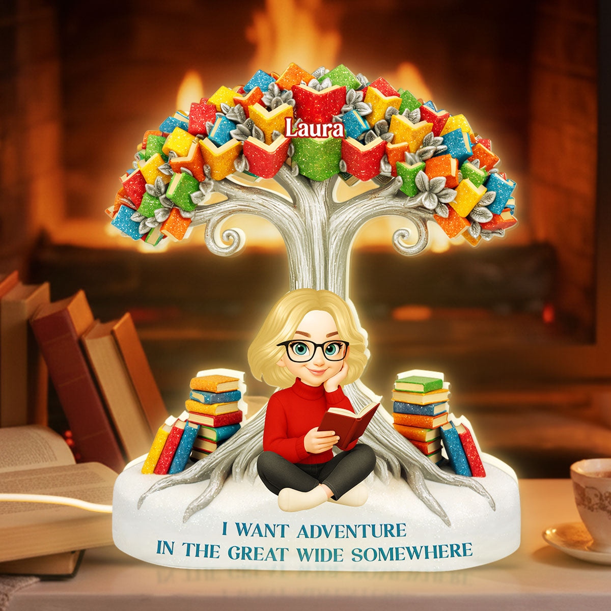 Book Tree - Personalized Light Box - Gift for Book Lovers