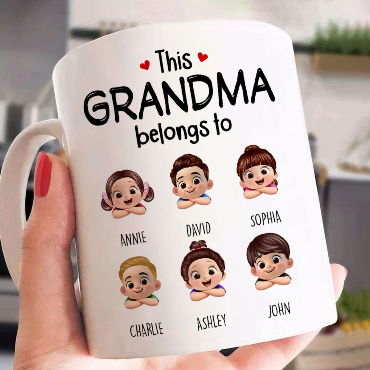 This Grandma Belongs to Cute Grandkids - Personalized Mug - Heartfelt Mother's Day Gift for Grandma
