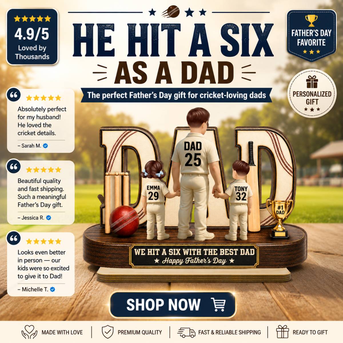 Cricket Dad Legend Hit A Six With The Best Dad - Personalized 2-Layered Wooden Plaque -  Gift For Dad, Husband, Cricket Lovers
