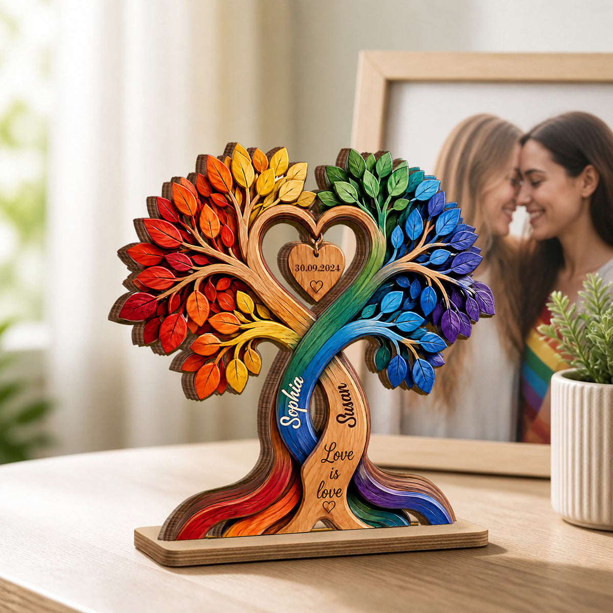 Forever Love Keepsake - Personalized 2-Layered Wooden Plaque - Anniversary Gift for Him, for Her