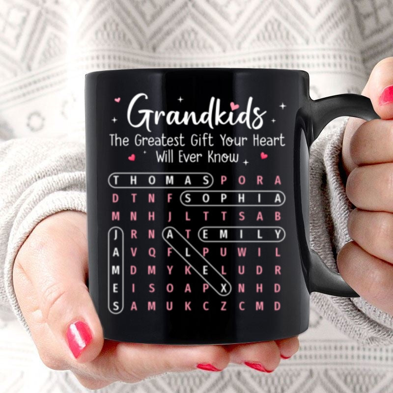 The Greatest Gift You Ever Know Word Search Puzzle Art - Personalized Mug - Gift For Grandma