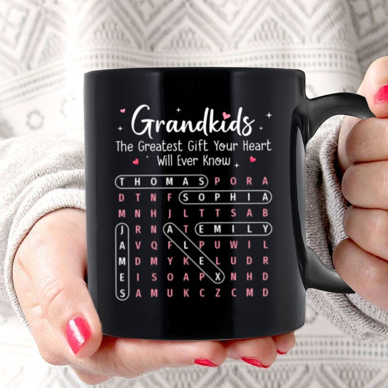 The Greatest Gift You Ever Know Word Search Puzzle Art - Personalized Mug - Gift For Grandma