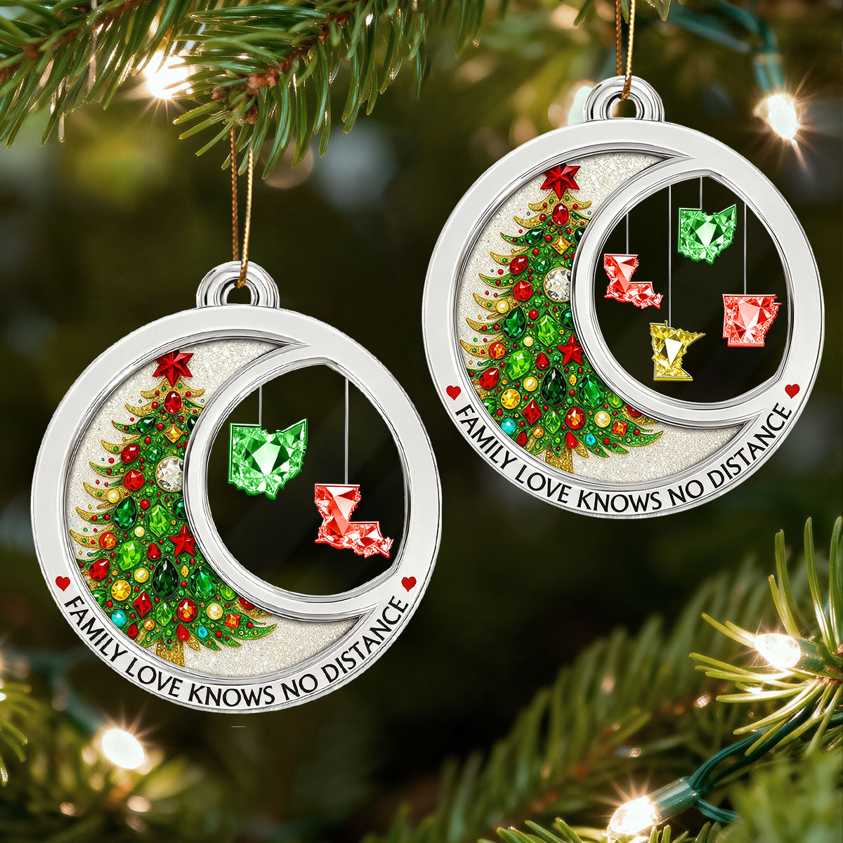 3D Crystal Effect Long Distance Family Love Knows No Distance - Personalized Acrylic Ornament