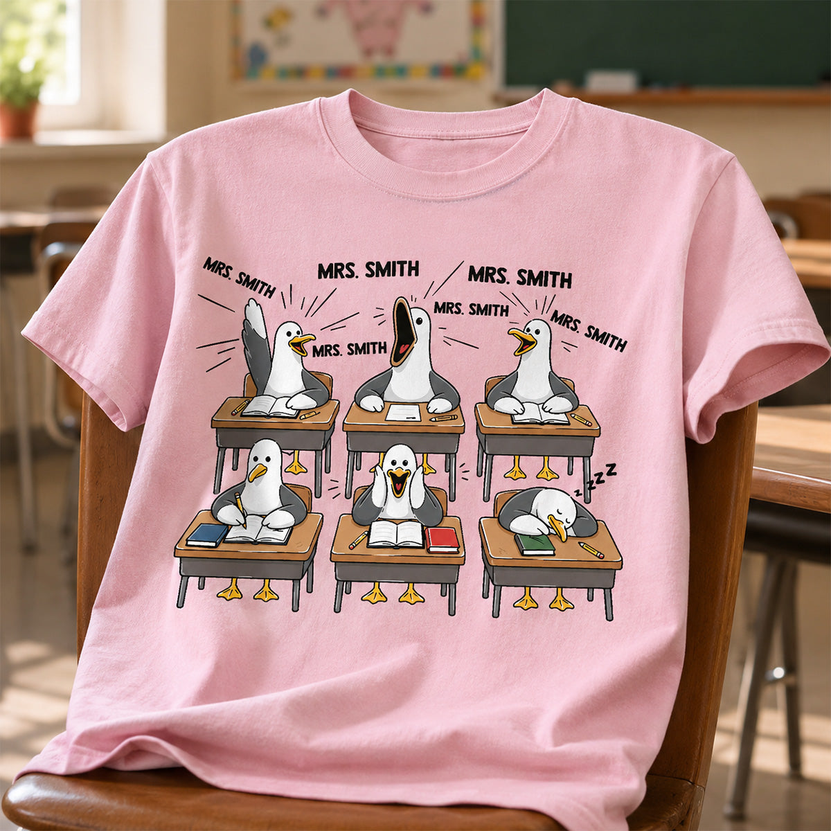 Funny Seagull Teacher - Personalized Shirt - Back To School Gift