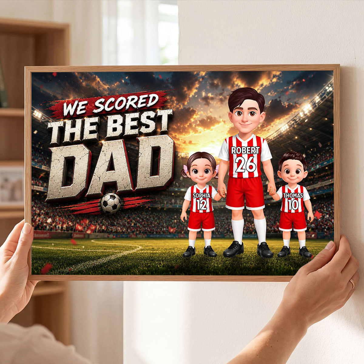 Soccer Dad & Kids Together - Personalized Poster - Father's Day Gift For Dad, Husband