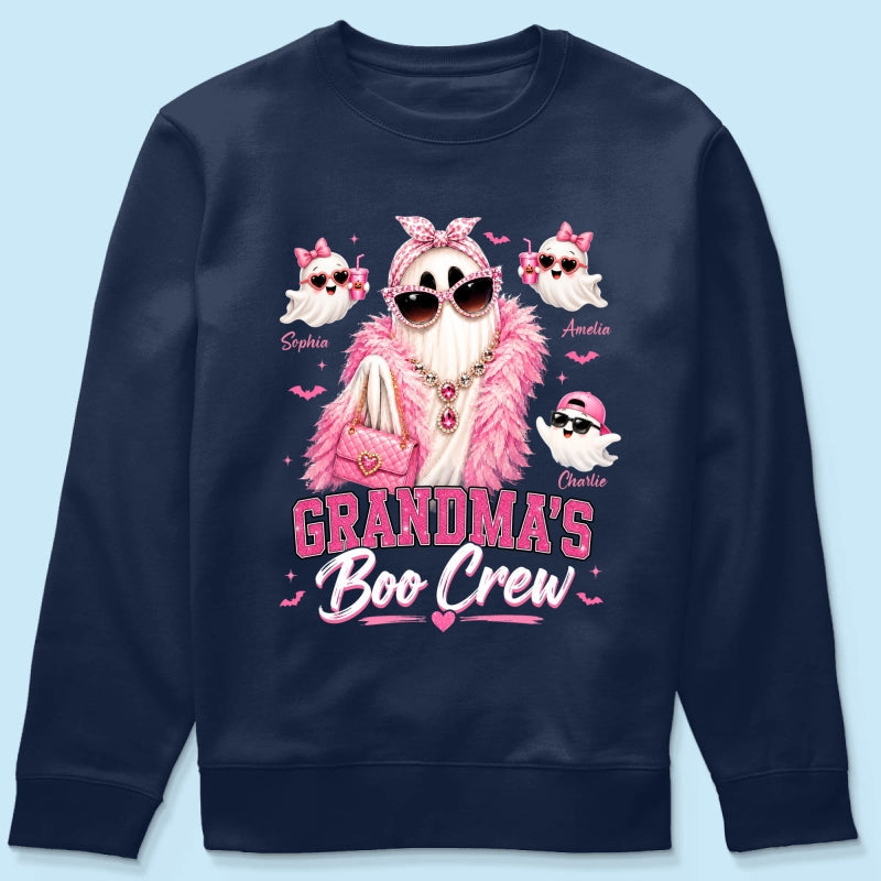 Grandma's Boo Crew Glam Ghost - Personalized Shirt - Halloween Gift for Grandma, Summerween