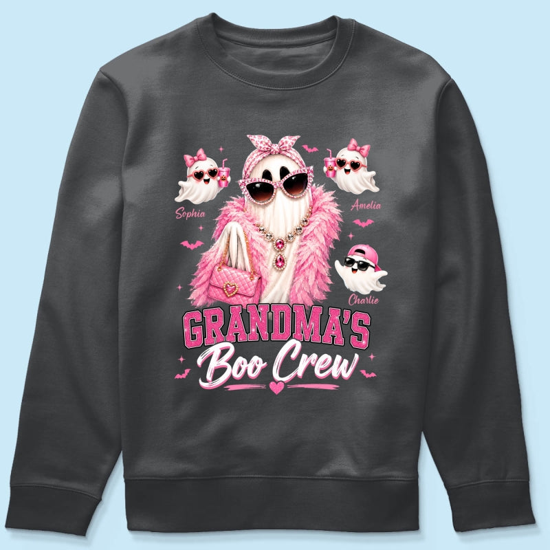 Grandma's Boo Crew Glam Ghost - Personalized Shirt - Halloween Gift for Grandma, Summerween