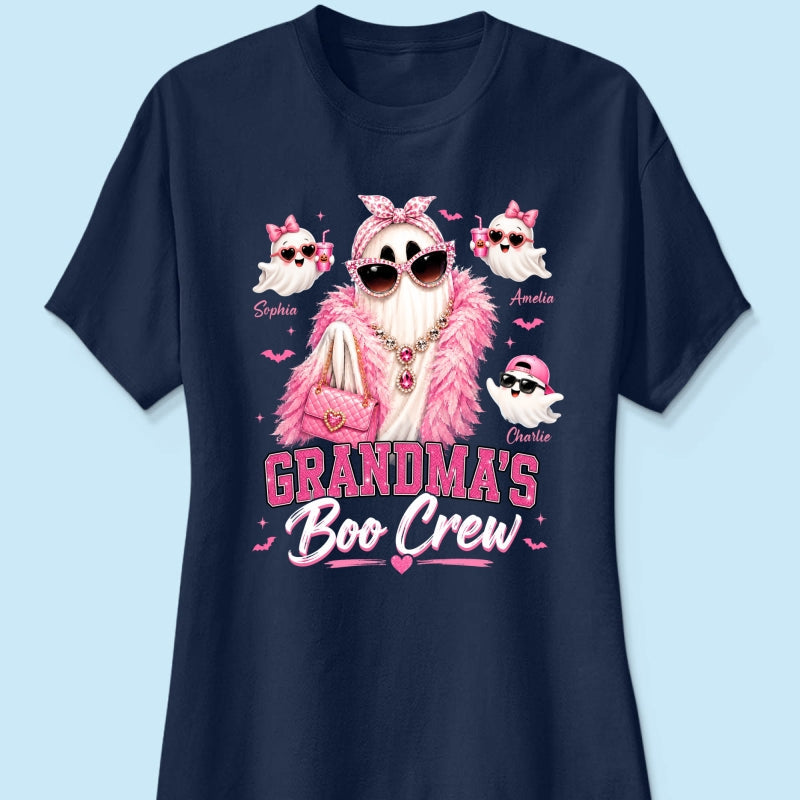 Grandma's Boo Crew Glam Ghost - Personalized Shirt - Halloween Gift for Grandma, Summerween