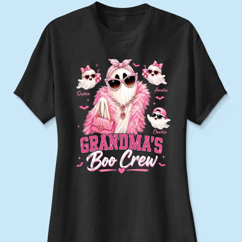 Grandma's Boo Crew Glam Ghost - Personalized Shirt - Halloween Gift for Grandma, Summerween