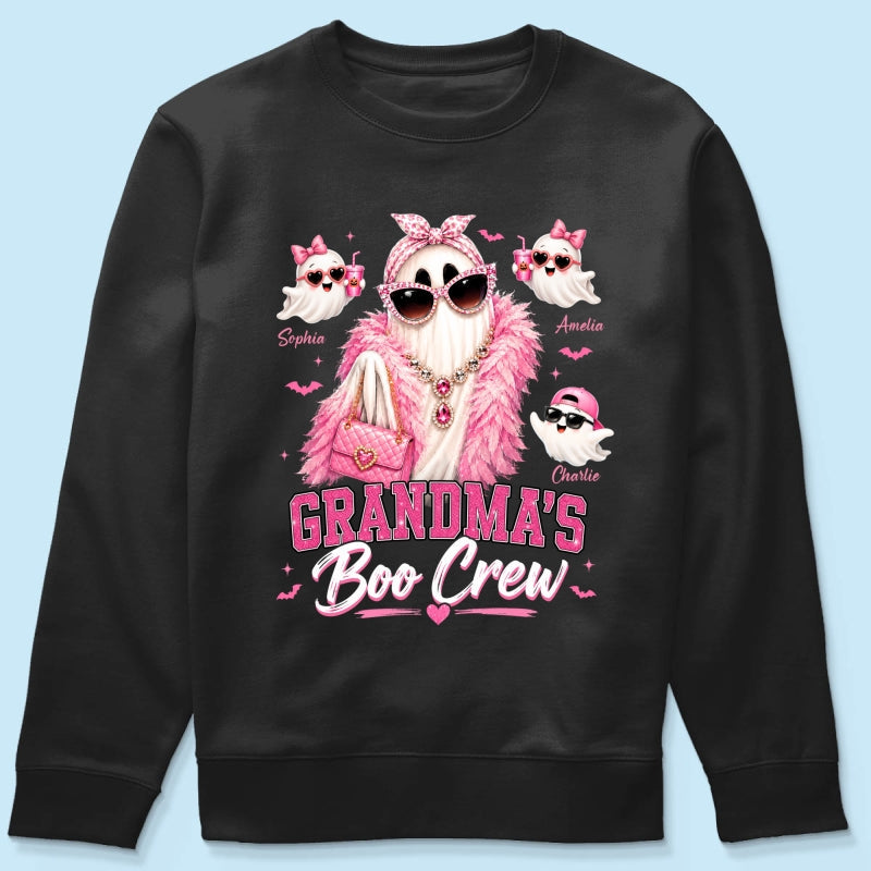 Grandma's Boo Crew Glam Ghost - Personalized Shirt - Halloween Gift for Grandma, Summerween