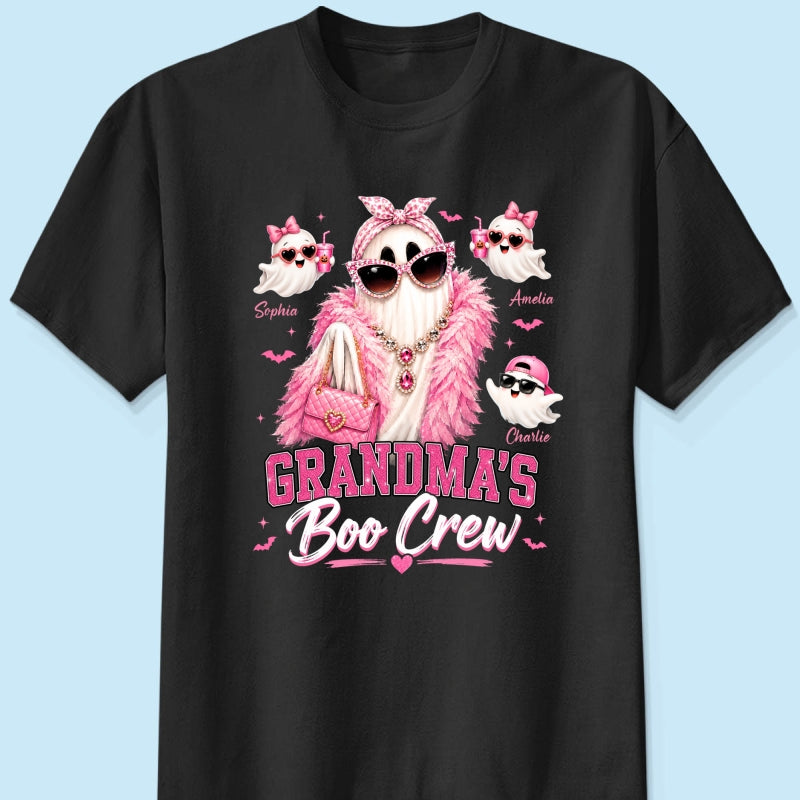 Grandma's Boo Crew Glam Ghost - Personalized Shirt - Halloween Gift for Grandma, Summerween