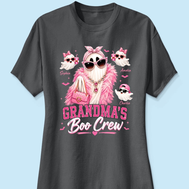 Grandma's Boo Crew Glam Ghost - Personalized Shirt - Halloween Gift for Grandma, Summerween