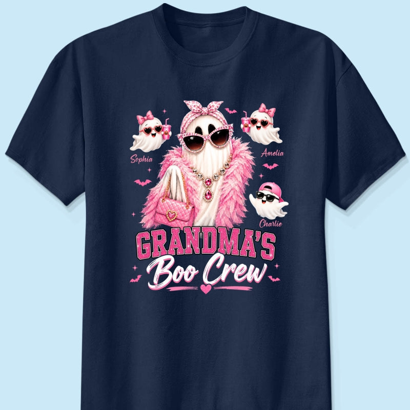 Grandma's Boo Crew Glam Ghost - Personalized Shirt - Halloween Gift for Grandma, Summerween