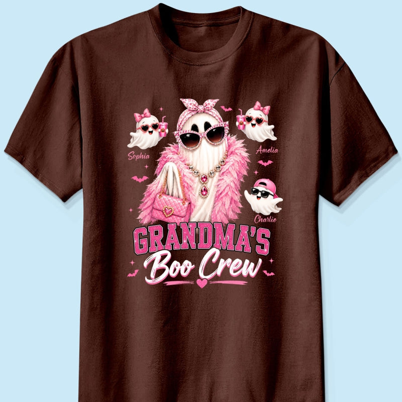Grandma's Boo Crew Glam Ghost - Personalized Shirt - Halloween Gift for Grandma, Summerween