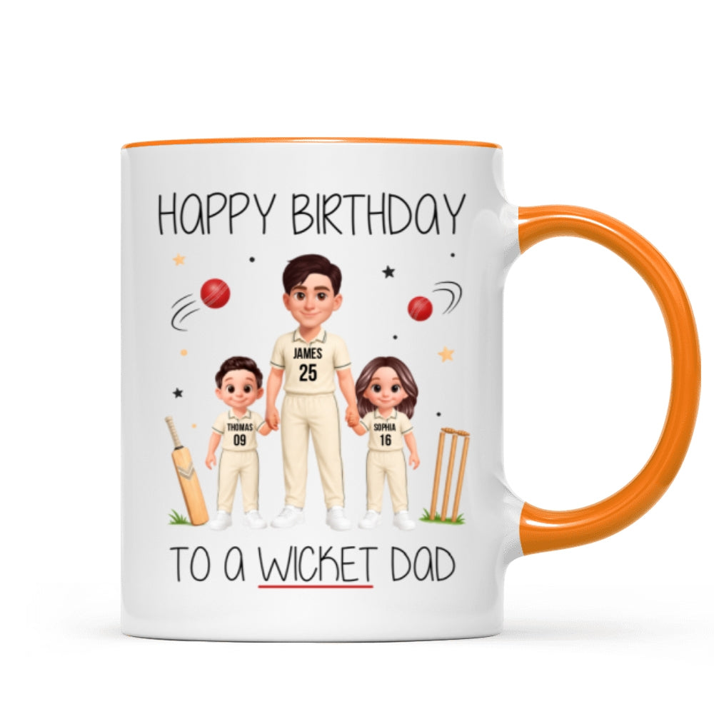 Happy Father's Day To A Wicket Dad - Personalized Mug - Father's Day Gift For Cricket Dad