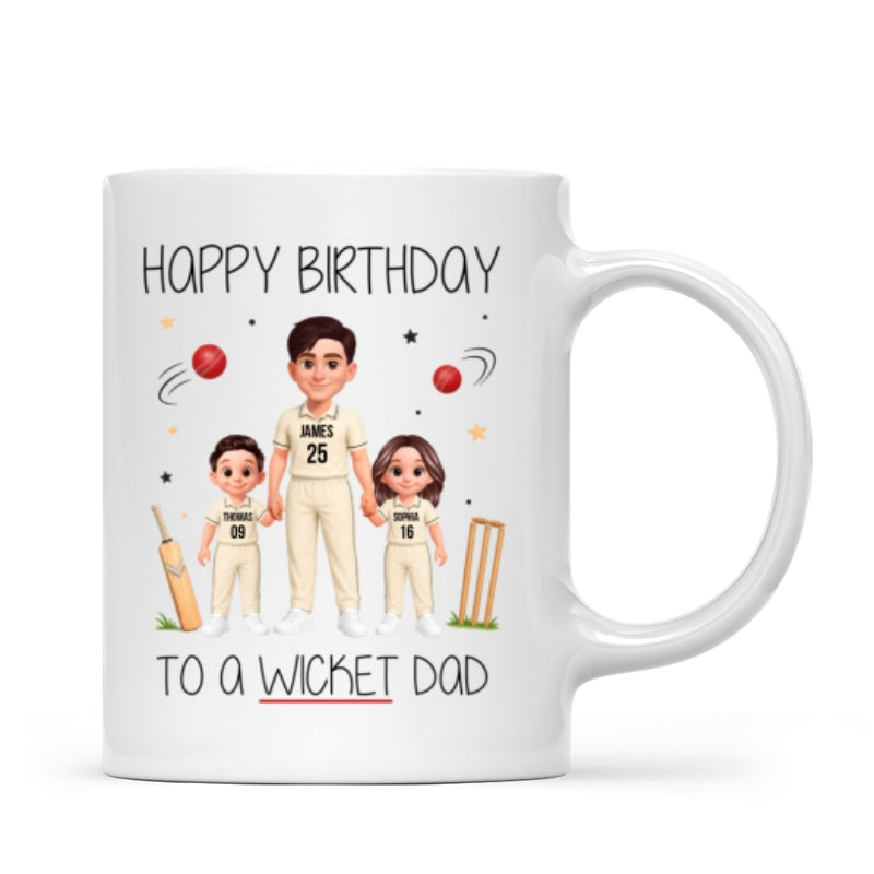 Happy Father's Day To A Wicket Dad - Personalized Mug - Father's Day Gift For Cricket Dad