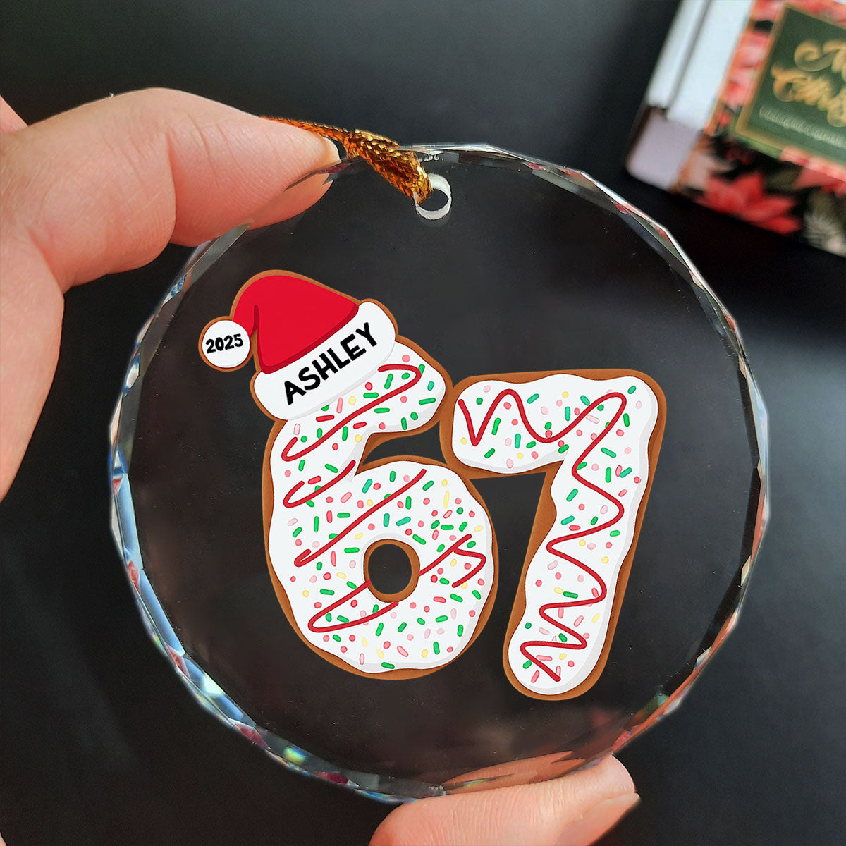 Custom Six Seven - Personalized Glass Ornament - Teen Slang Funny Tree Decor, Funny Teen Grandkid Gift