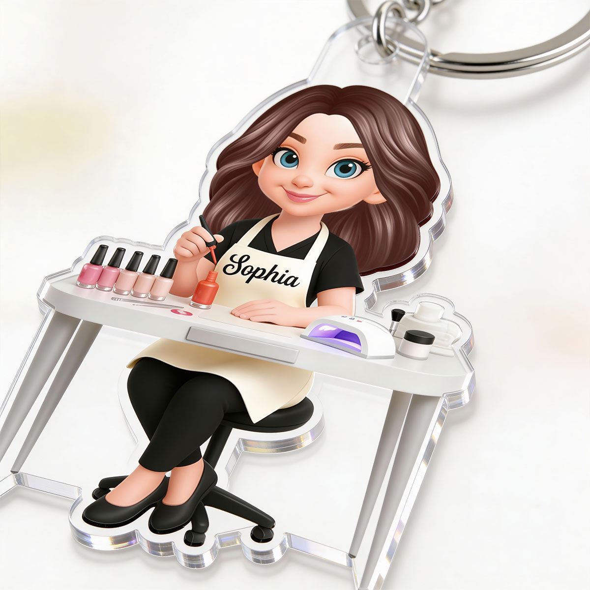 Nail Technician - Personalized Acrylic Keychain - Gift For Nail Technician, Nails Decor, Beauty Salon, Woman, Girl
