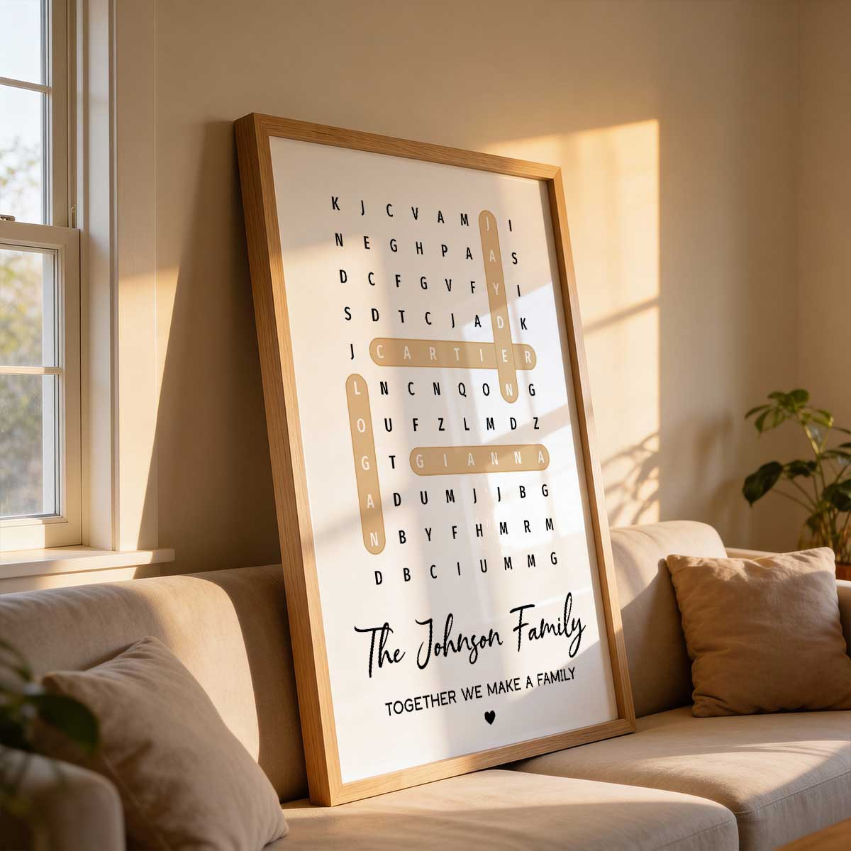 Family Name Word Search Puzzle Created In A Moment, Treasured Forever - Personalized Poster