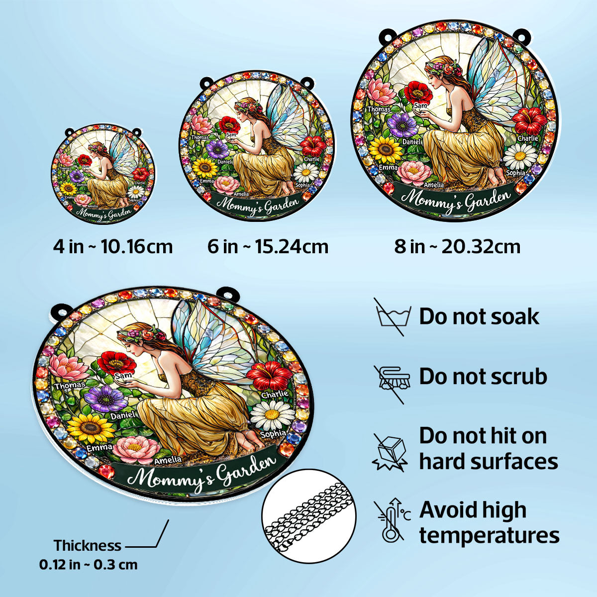Mommy's Fairy Garden - Personalized Suncatcher - Heartfelt Mother's Day Gift for Grandma, Mom