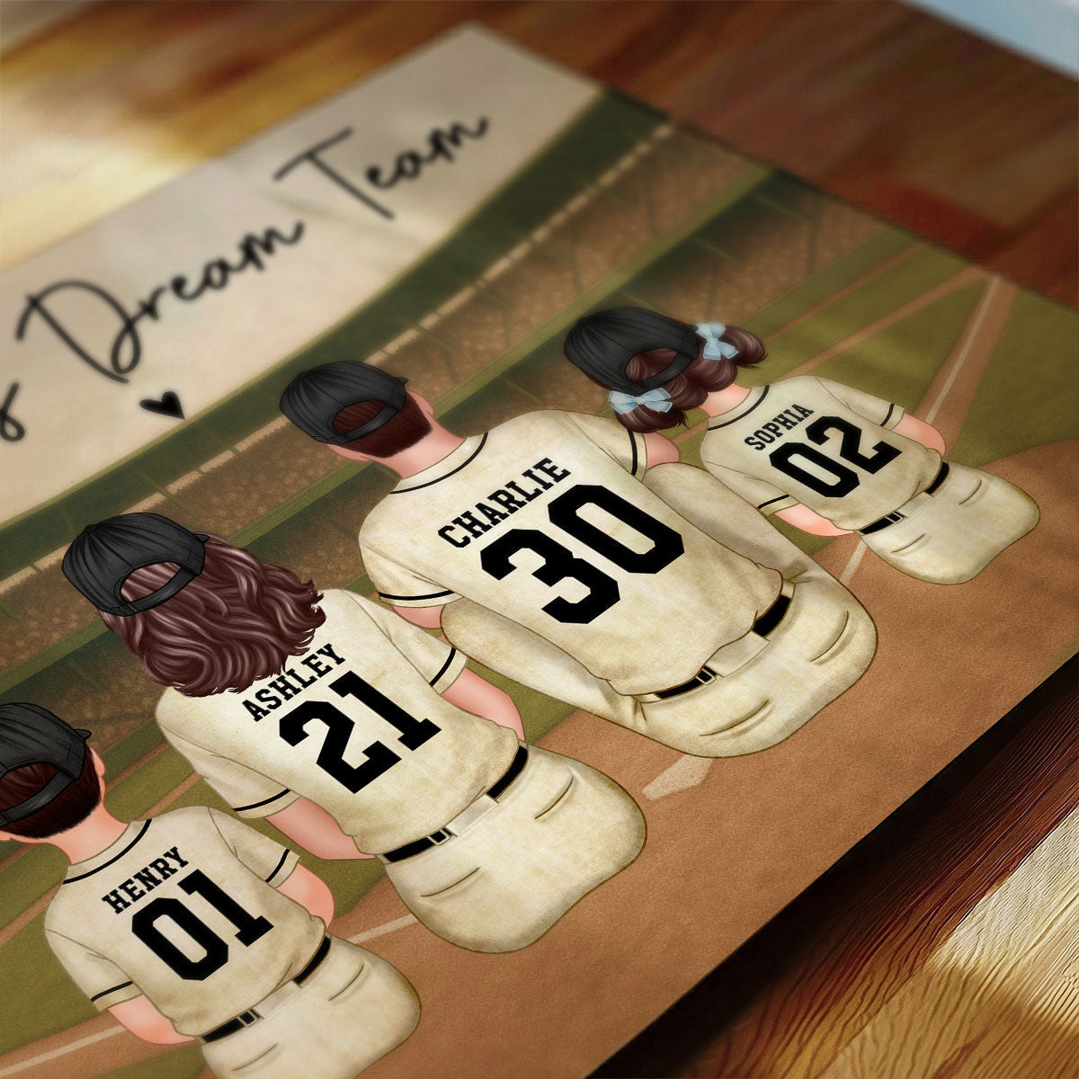 Retro Vintage Baseball Family We Caught The Best Mom - Personalized Poster - Mother's Day Gift For Mom