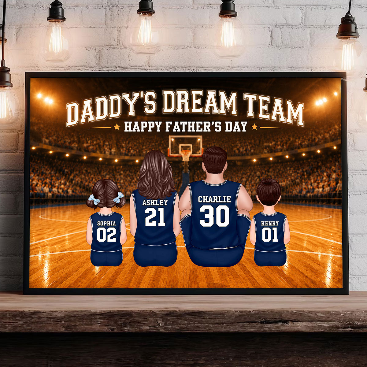 Basketball Dad Legend Daddy's Dream Team - Personalized Poster - Father's Day Gift For Dad, Husband, Basketball Fans