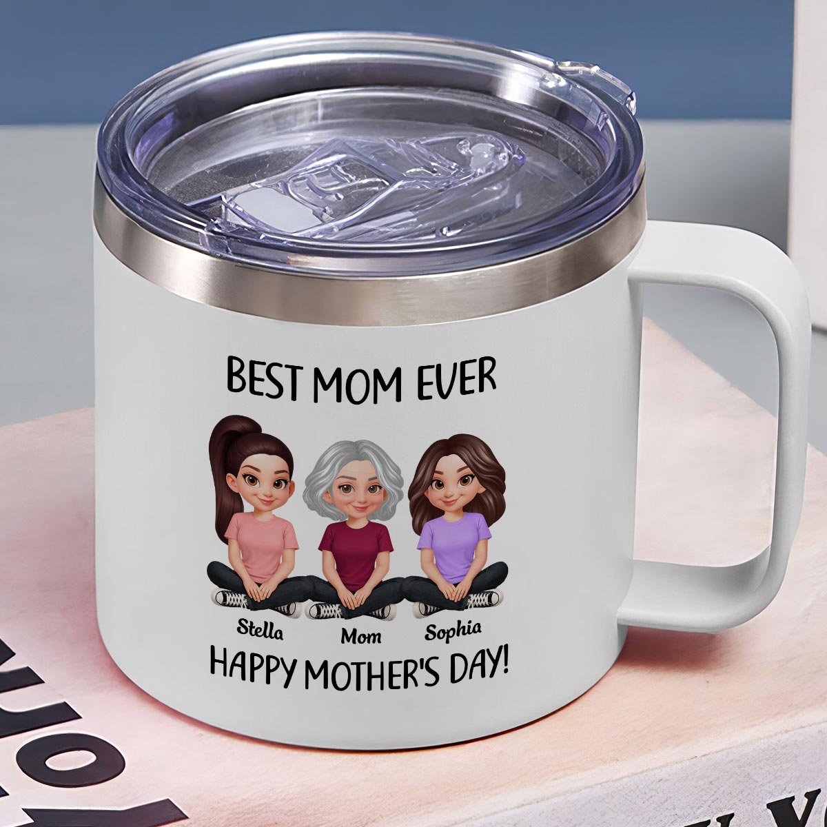 Sometimes You Forget That You're Awesome Mom - Personalized Stainless Steel Tumbler with Handle - Mother's Day Gift For Mom Grandma