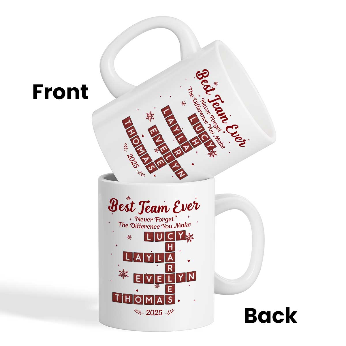 Best Team Ever Crossword Puzzle Art - Personalized Mug - Gift For Coworkers, Colleagues