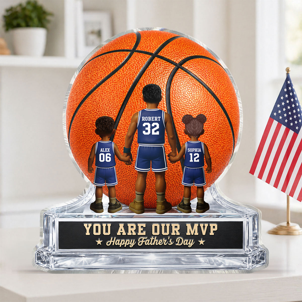 Basketball No 1 Dad Legend You Are Our MVP - Personalized Acrylic Block Plaque -  Gift For Dad, Husband, Basketball Fans