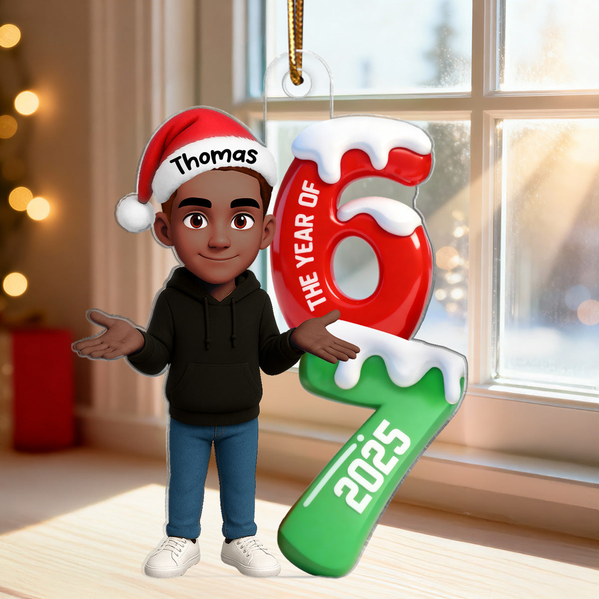 3D Effect 67 Six Seven 2025 Slang Christmas - Personalized Acrylic Ornament - Funny Christmas Gift For Teen, Grandkid, Gen Alpha