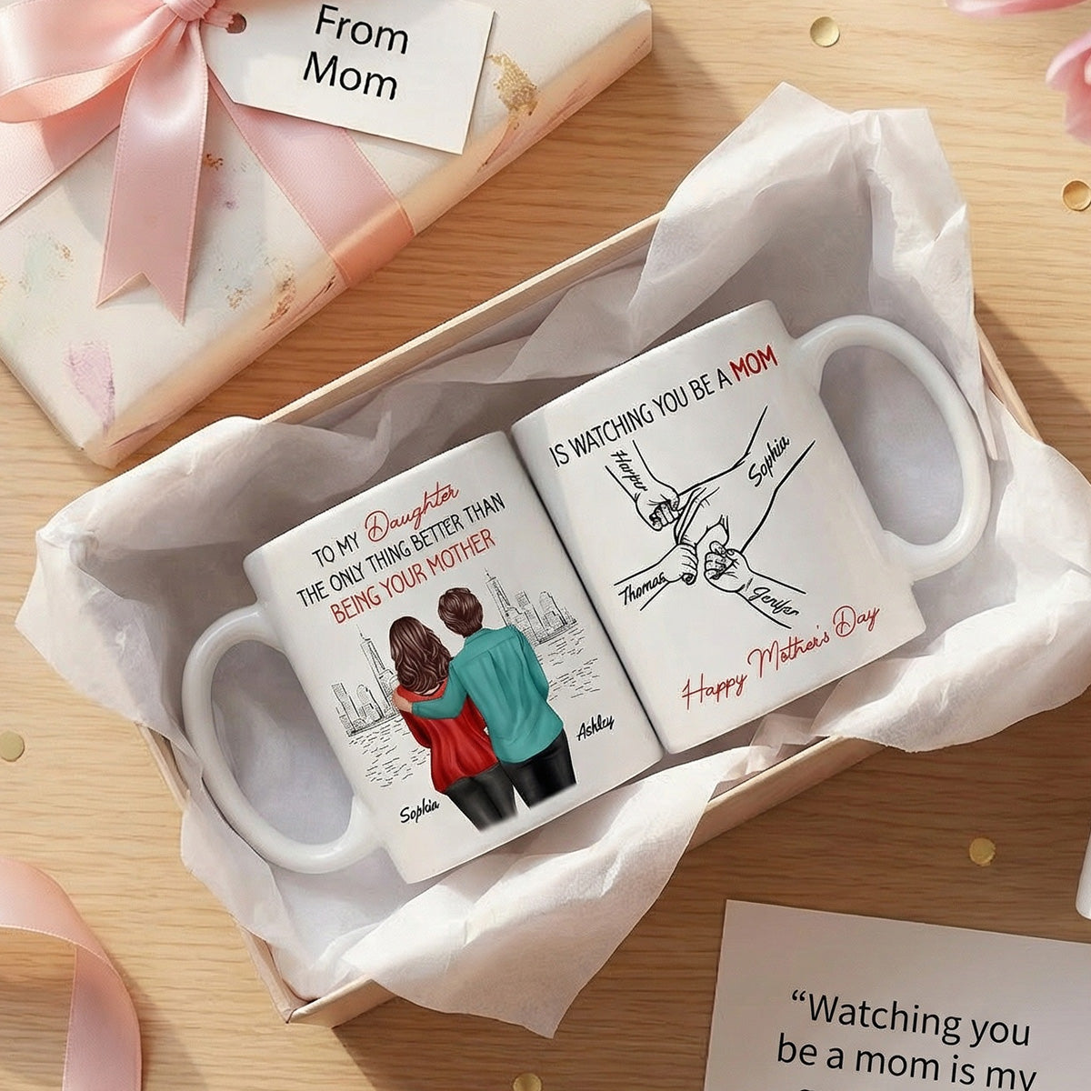 From Mom Dad To Daughter Watching You Be A Mom - Personalized Mug - Mother's Day Gift For Daughter