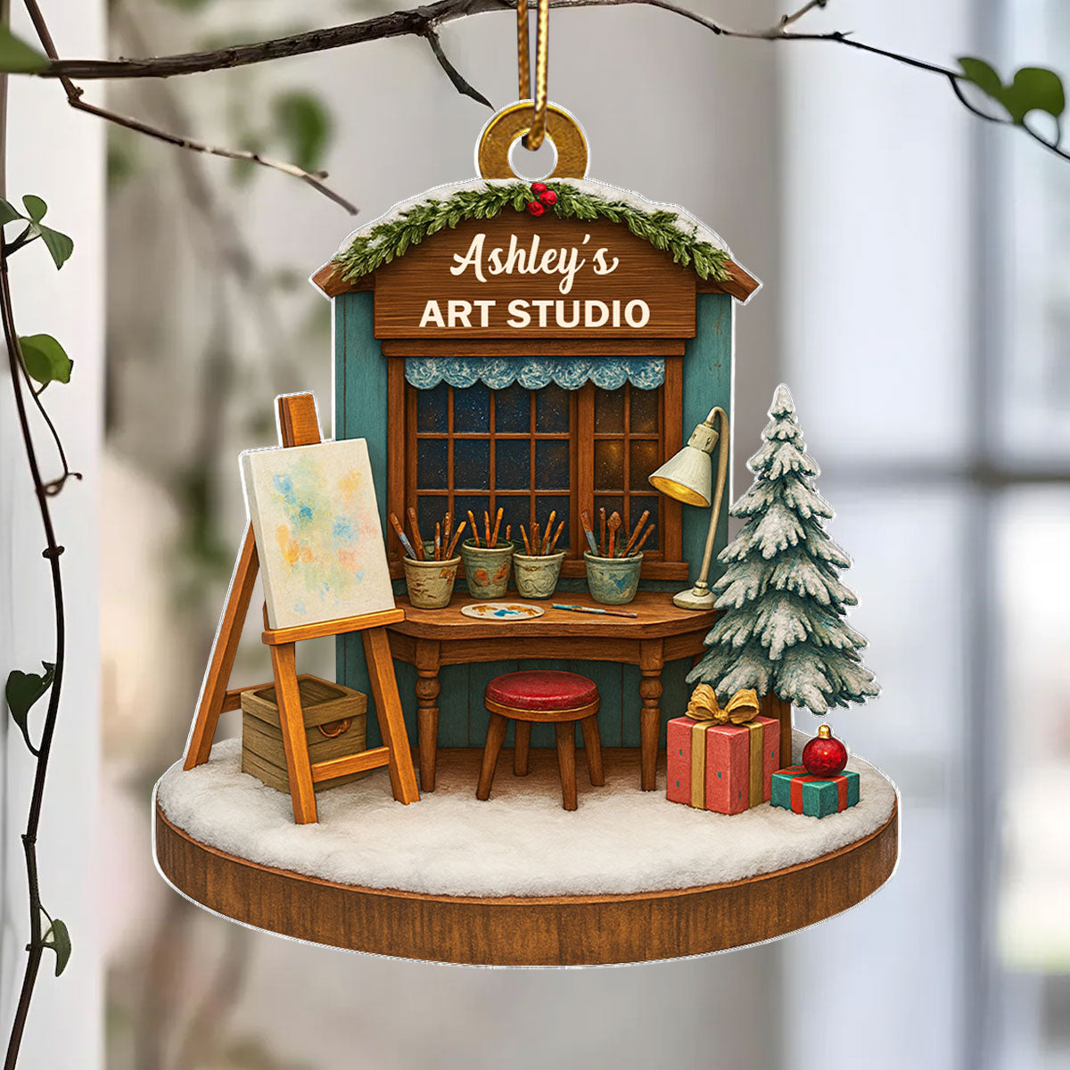 Where Creativity Comes Alive – Personalized Acrylic Ornament – Inspiring Gift for Artists & Creatives