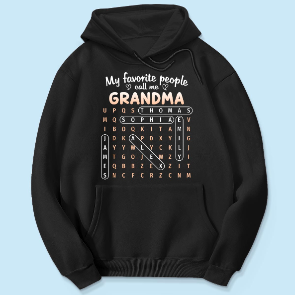 Favorite People Call Me Grandma Word Search Puzzle - Personalized Shirt - Mother's Day Gift For Grandma