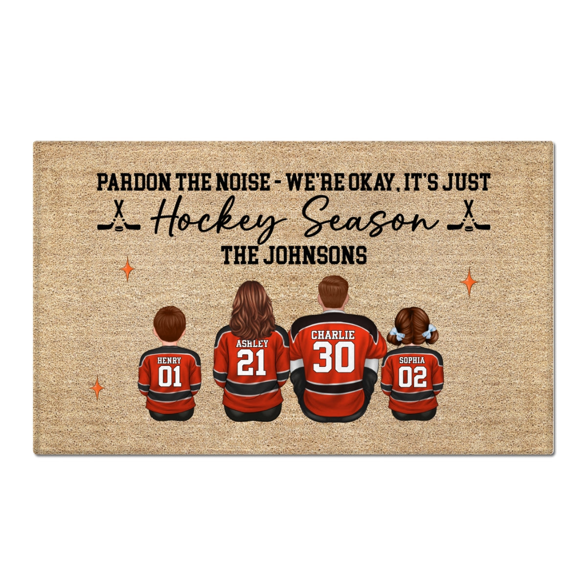 Pardon The Noise It's Just Hockey Season Family - Personalized Doormat - Gift For Hockey Family