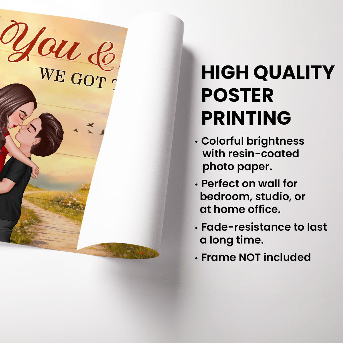 God Wrote Our Love Story Christian Couple Decor - Personalized Poster - Heartfelt Valentine, Anniversary Gift For Him, For Her, For Wife, For Husband