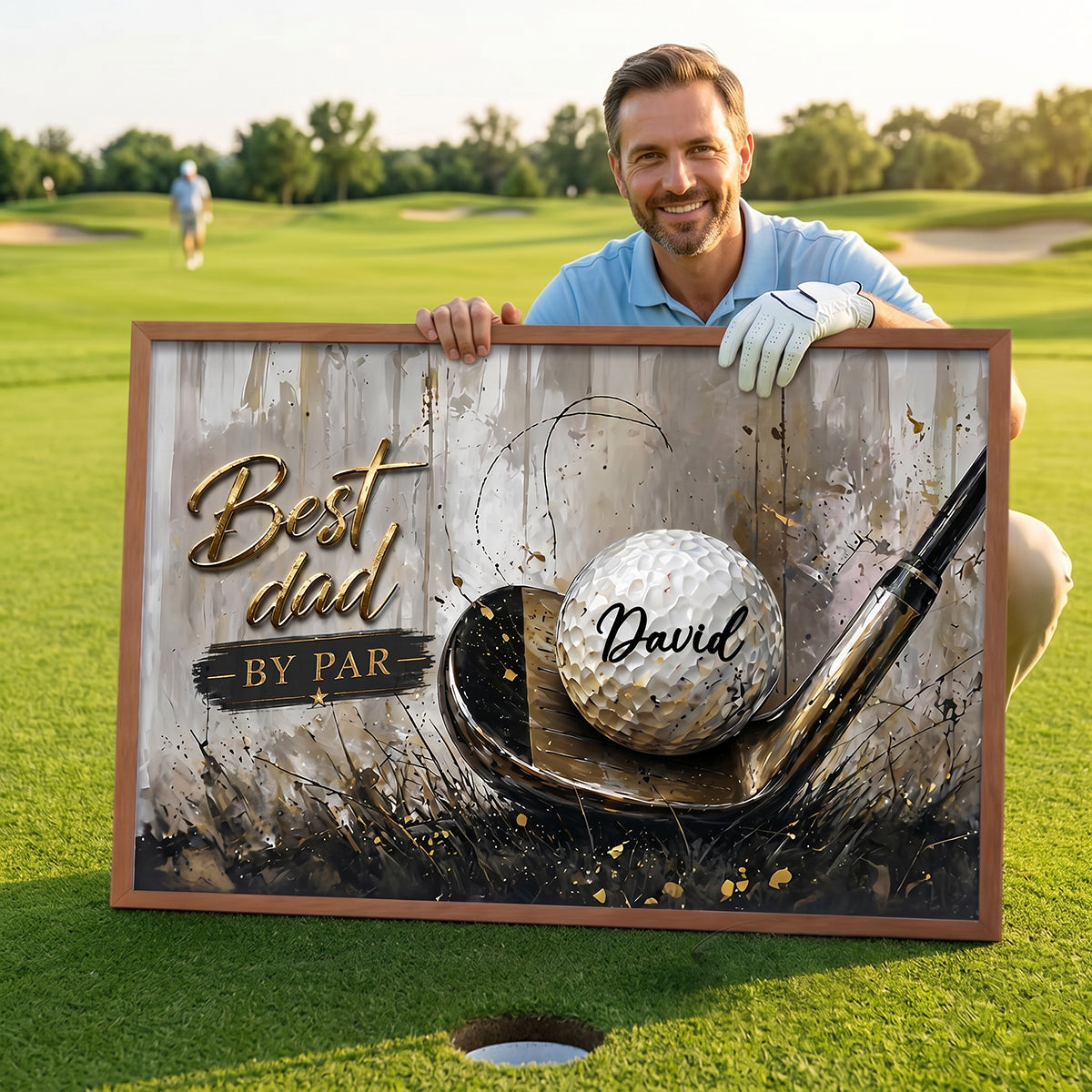 Best Golf Dad by Par - Personalized Poster - Father's Day Gift for Dad, Husband