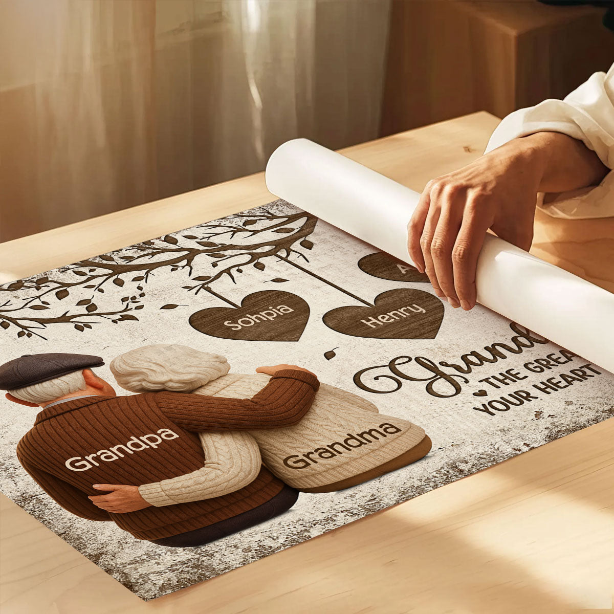 Grandparents And Grandkids The Greatest Blessing - Personalized Poster - Heartwarming Christmas Gift For Grandparents, Grandkids