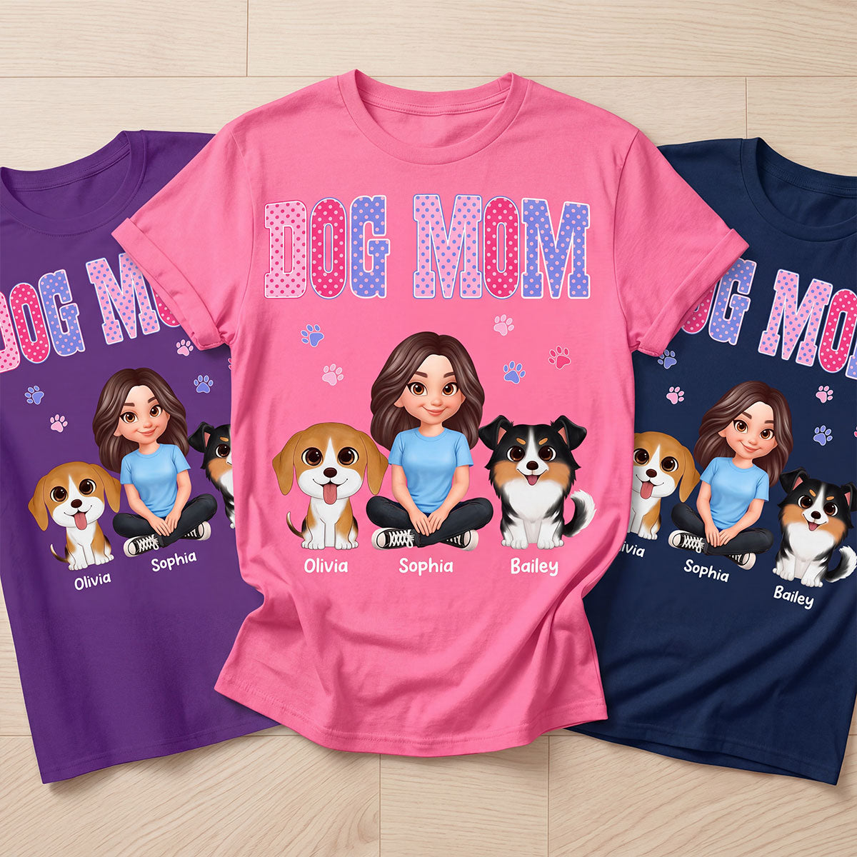Trending Polka Dot Pattern Spring Summer Vibe Dog Mom - Personalized Shirt - Mother's Day Gift For Dog Mom