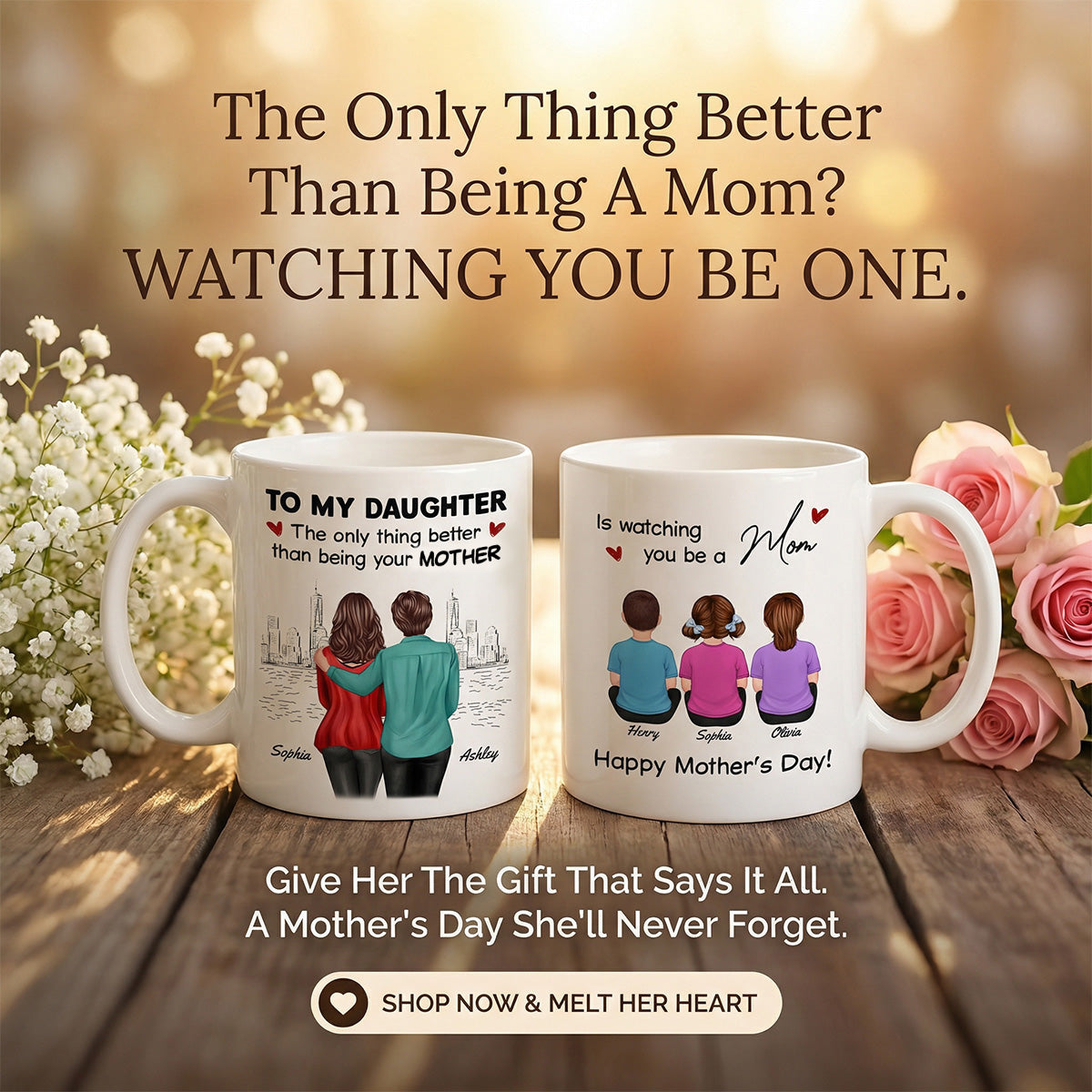 From Mom Dad Watching You Be A Mom - Personalized Mug - Mother's Day Gift For Daughter