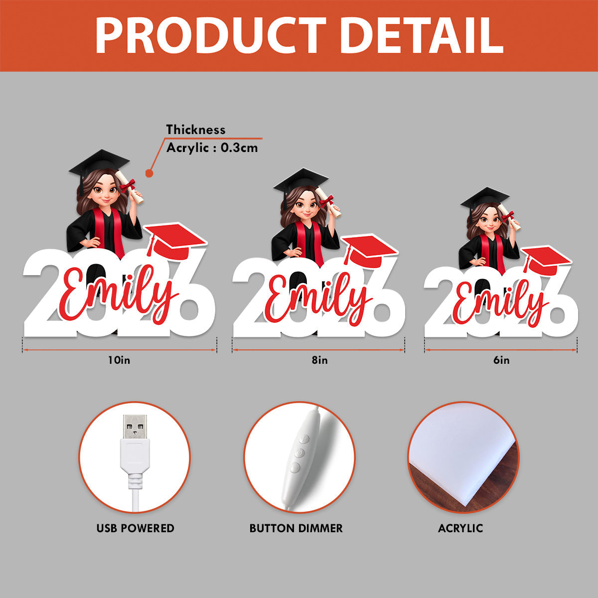 Class Of Graduation Senior - Personalized Light Box - Gift For Graduation Day, Graduation Gift, Keepsake