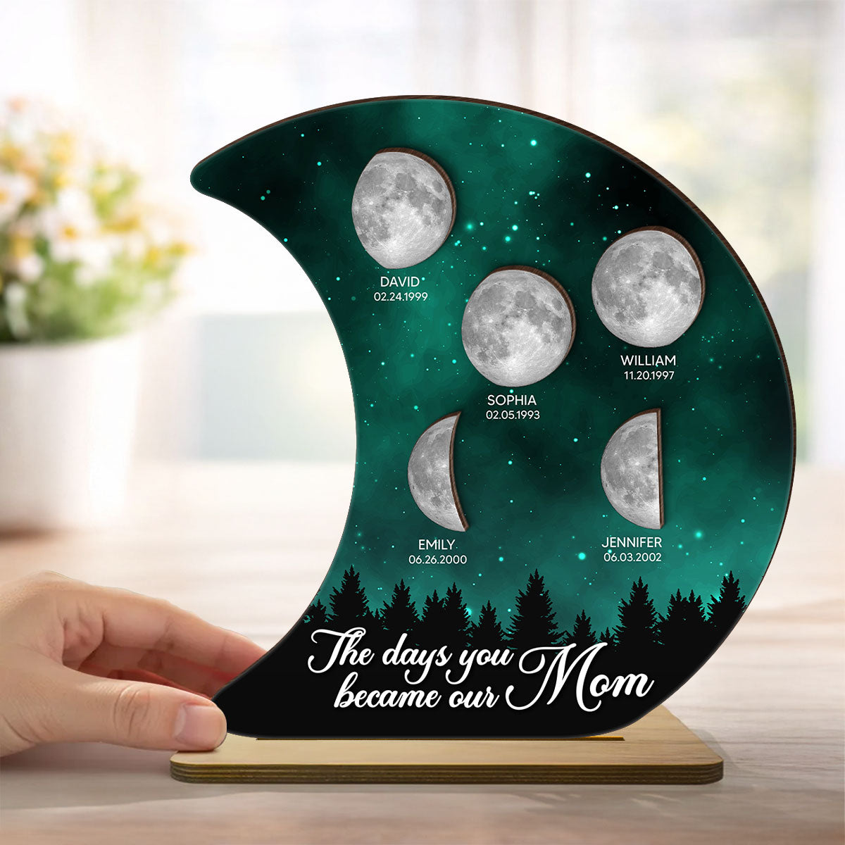 The Days You Became Our Mom Galaxy Night - Personalized 2-Layered Wooden Plaque - Heartfelt Gift For Mom, Grandma