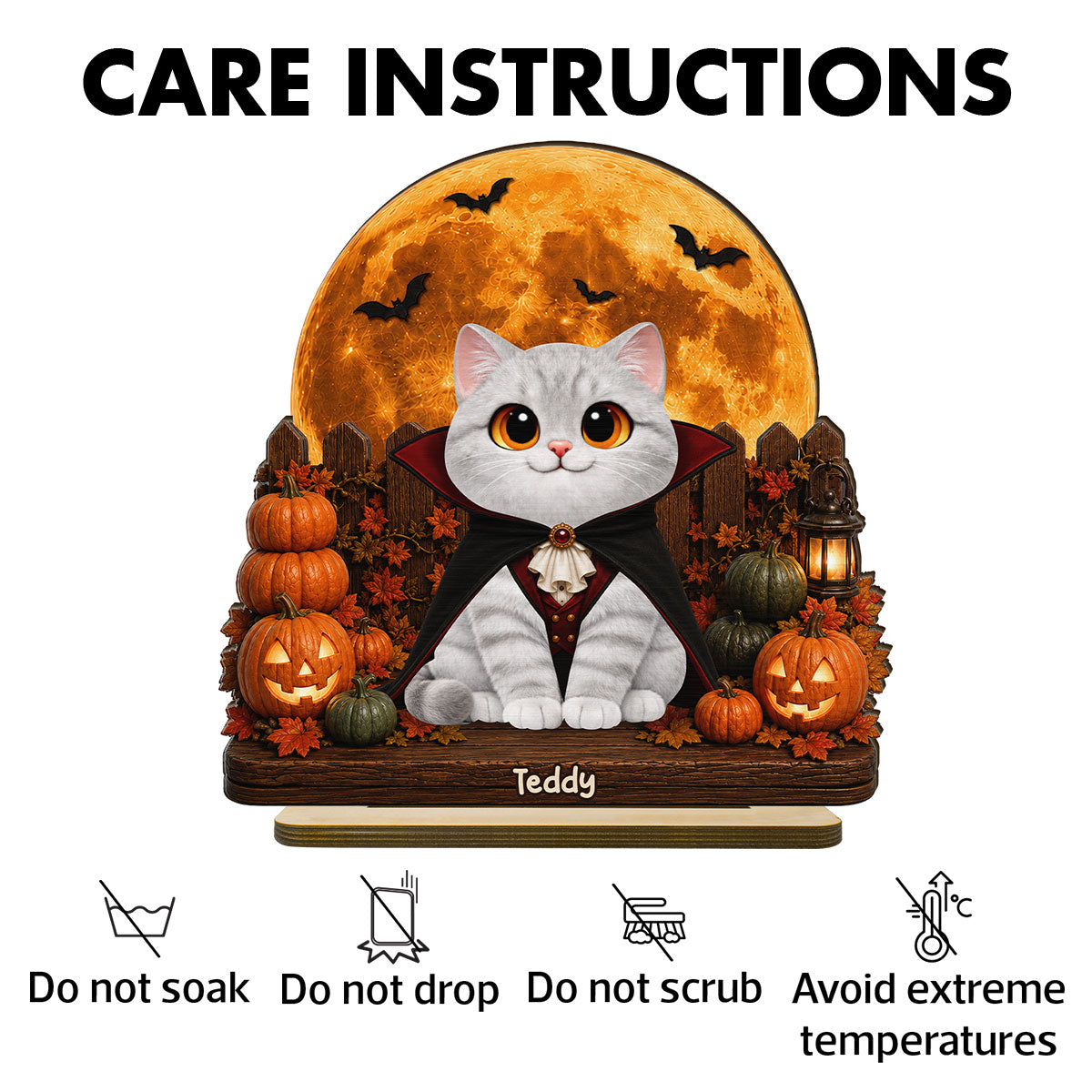 Trending Spooky Cats - Personalized 2-Layer Wooden Plaque - Halloween Gift For Cat Lovers